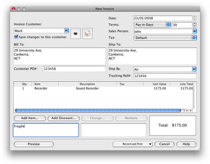 invoice program for mac